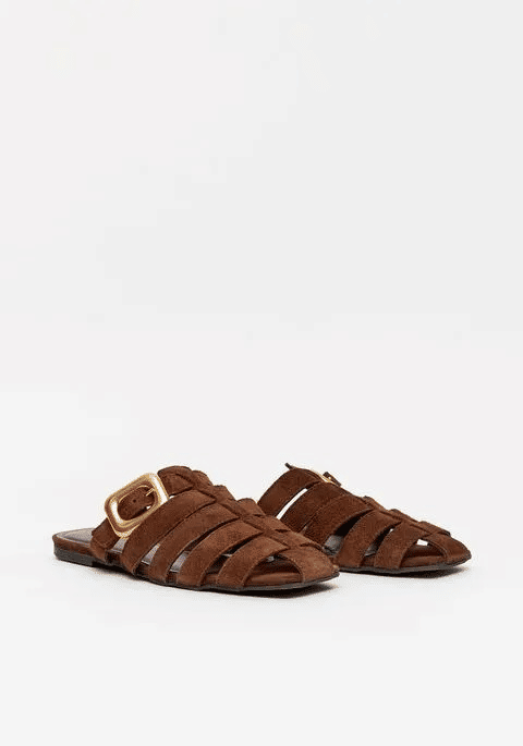 SAPATILHA MULE COURO COM RECORTES MARROM LANÇA PERFUME SAPATILHA MULE COURO COM RECORTES MARROM LANÇA PERFUME