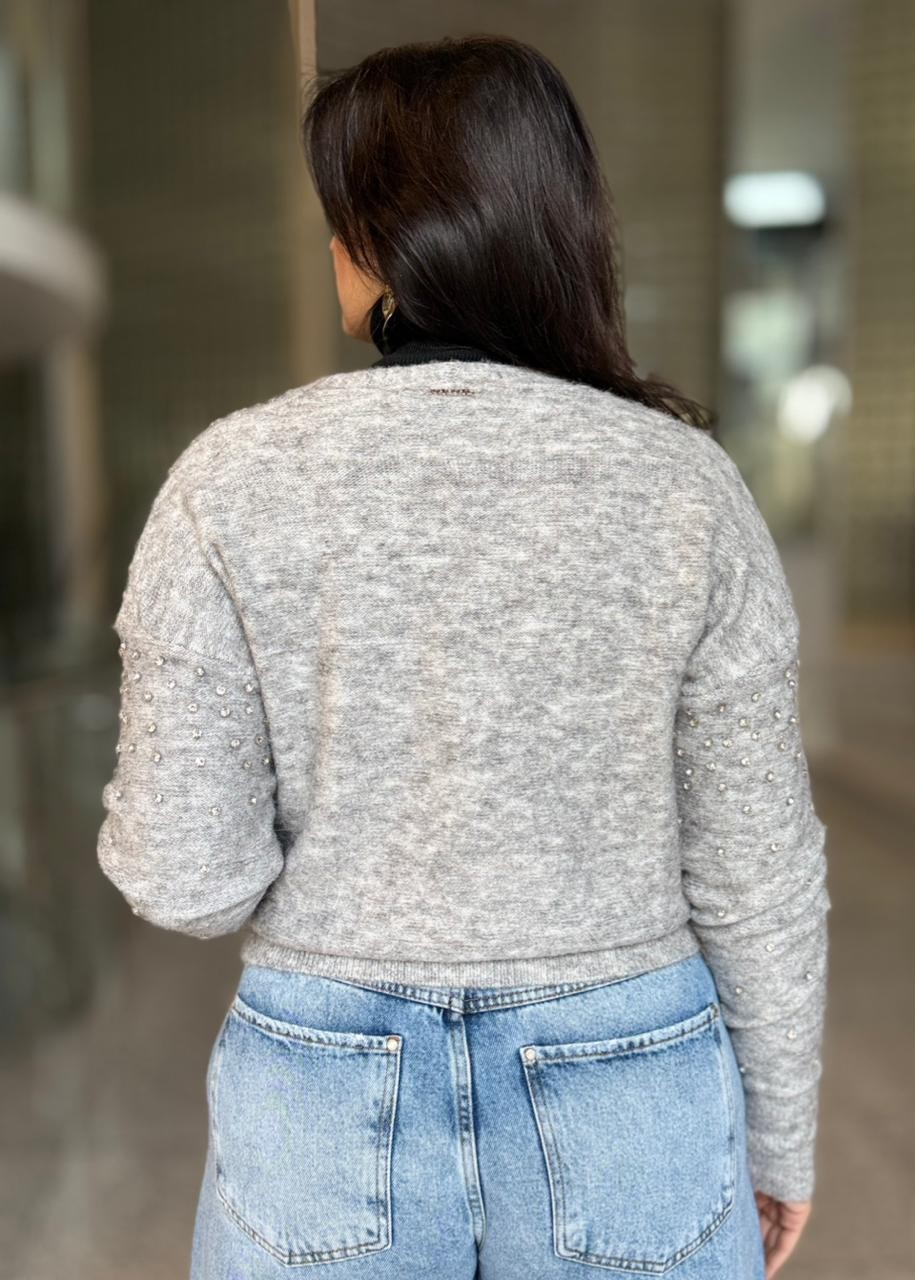 CARDIGAN ARI CINZA COM APLICAÇÕES JOHN JOHN CARDIGAN ARI CINZA COM APLICAÇÕES JOHN JOHN