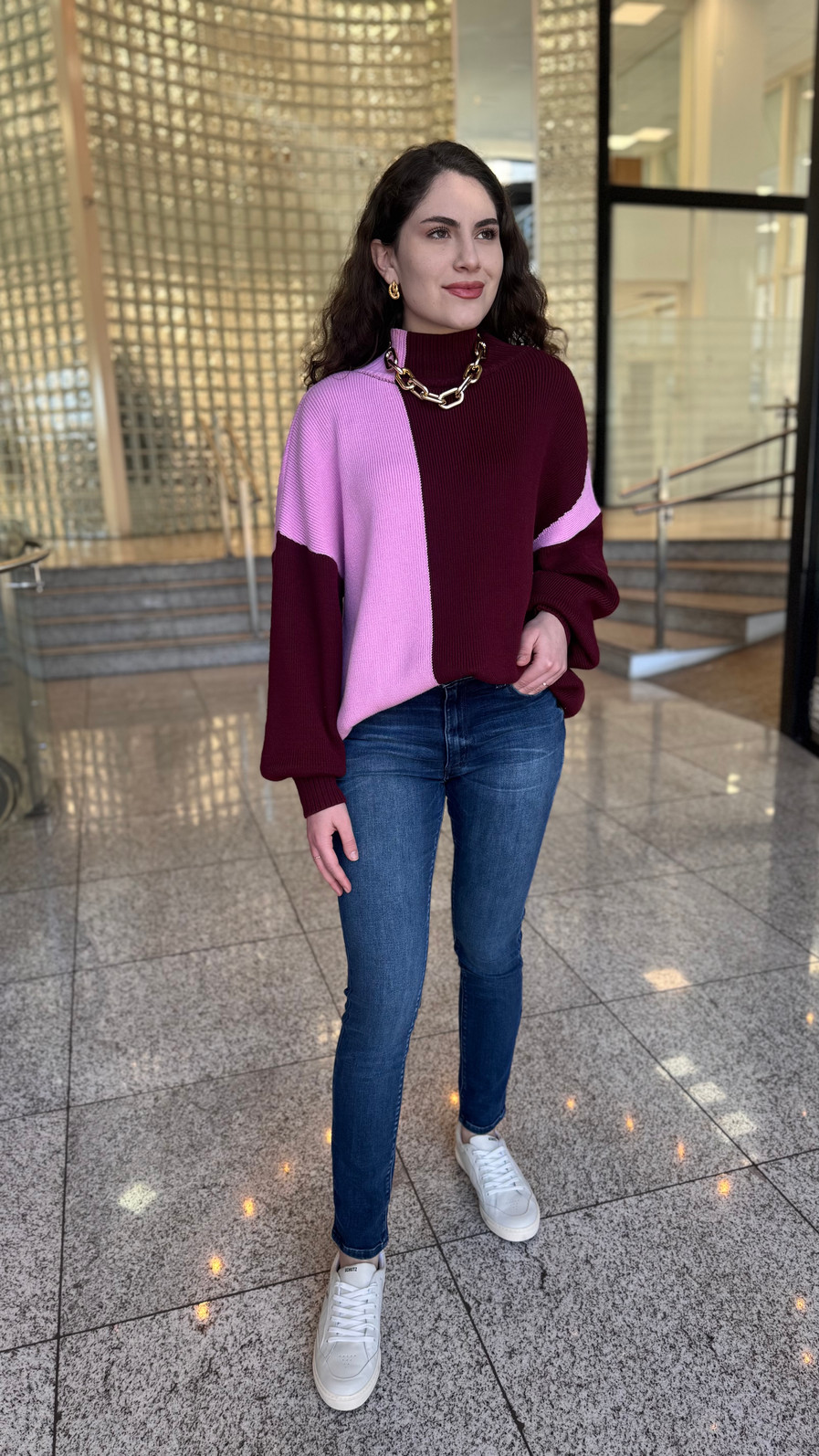 TRICOT  PULL GOLA  ALTA  BICOLOR ROXO E BERRY ANIMALE TRICOT  PULL GOLA  ALTA  BICOLOR ROXO E BERRY ANIMALE