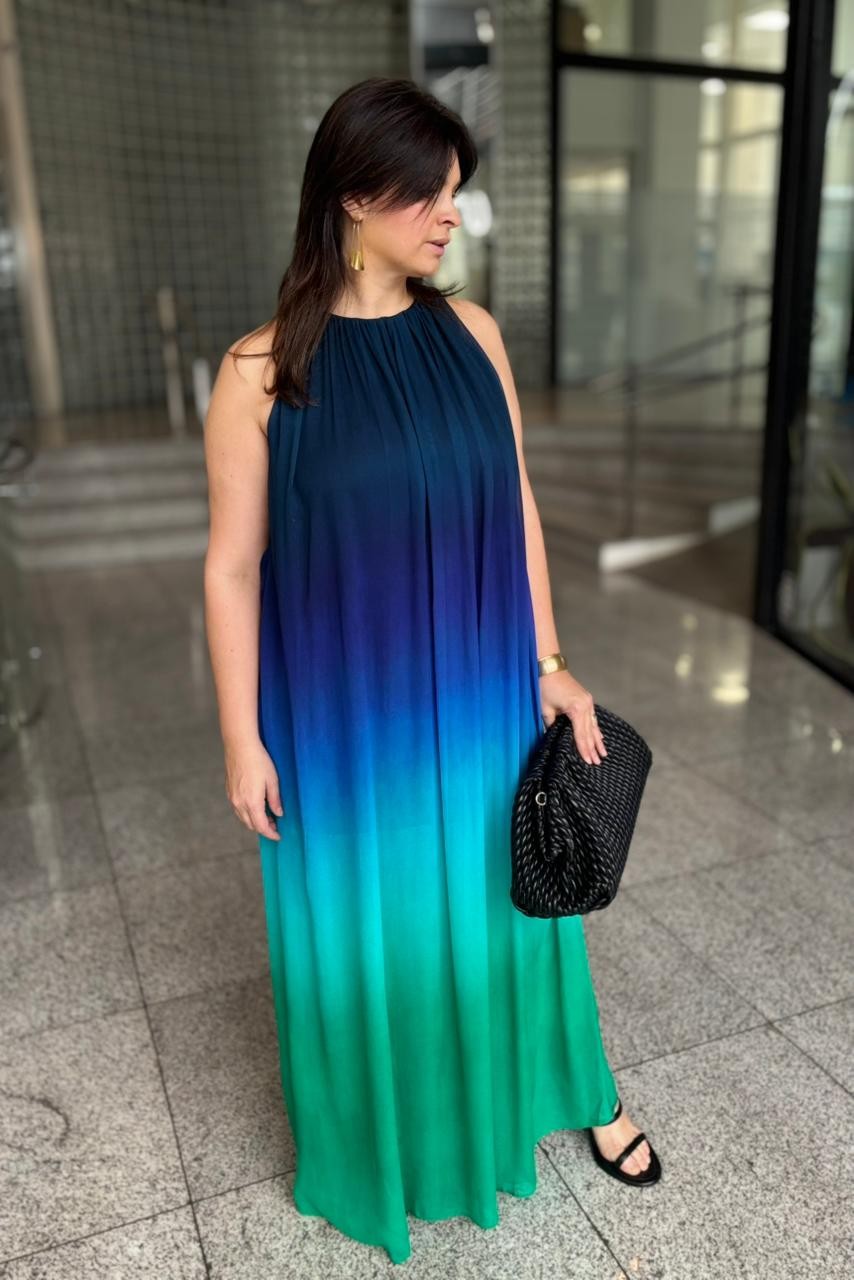 VESTIDO LONGO SEM MANGA ESTAMPADO LANÇA PERFUME VESTIDO LONGO SEM MANGA ESTAMPADO LANÇA PERFUME