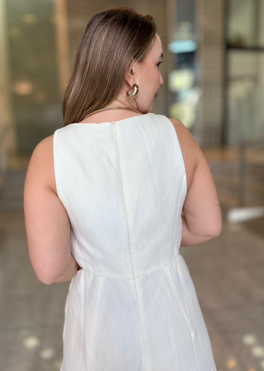 VESTIDO MIDI RECORTES OFF WHITE ANIMALE VESTIDO MIDI RECORTES OFF WHITE ANIMALE