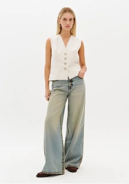 CALCA JEANS WIDE LEG HIGH LANÇA PERFUME CALCA JEANS WIDE LEG HIGH LANÇA PERFUME