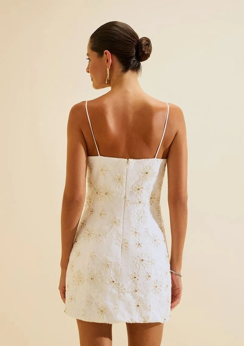 VESTIDO AJUSTADO DECOTE RETO COM ALCA LONGO OFF WHITE MORENA ROSA VESTIDO AJUSTADO DECOTE RETO COM ALCA LONGO OFF WHITE MORENA ROSA