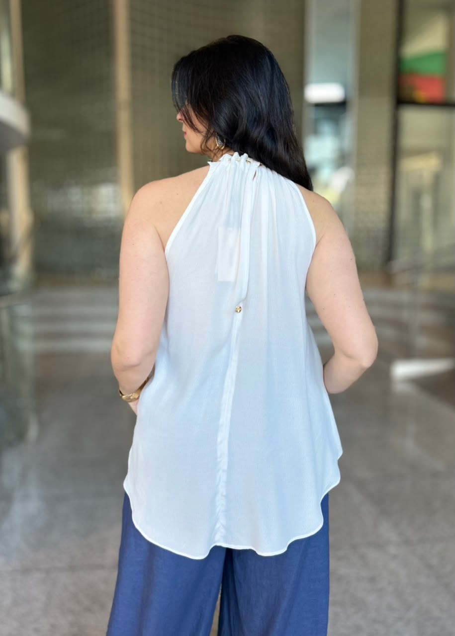 BLUSA DE VISCOSE COM METAL OFF WHITE LANÇA PERFUME BLUSA DE VISCOSE COM METAL OFF WHITE LANÇA PERFUME