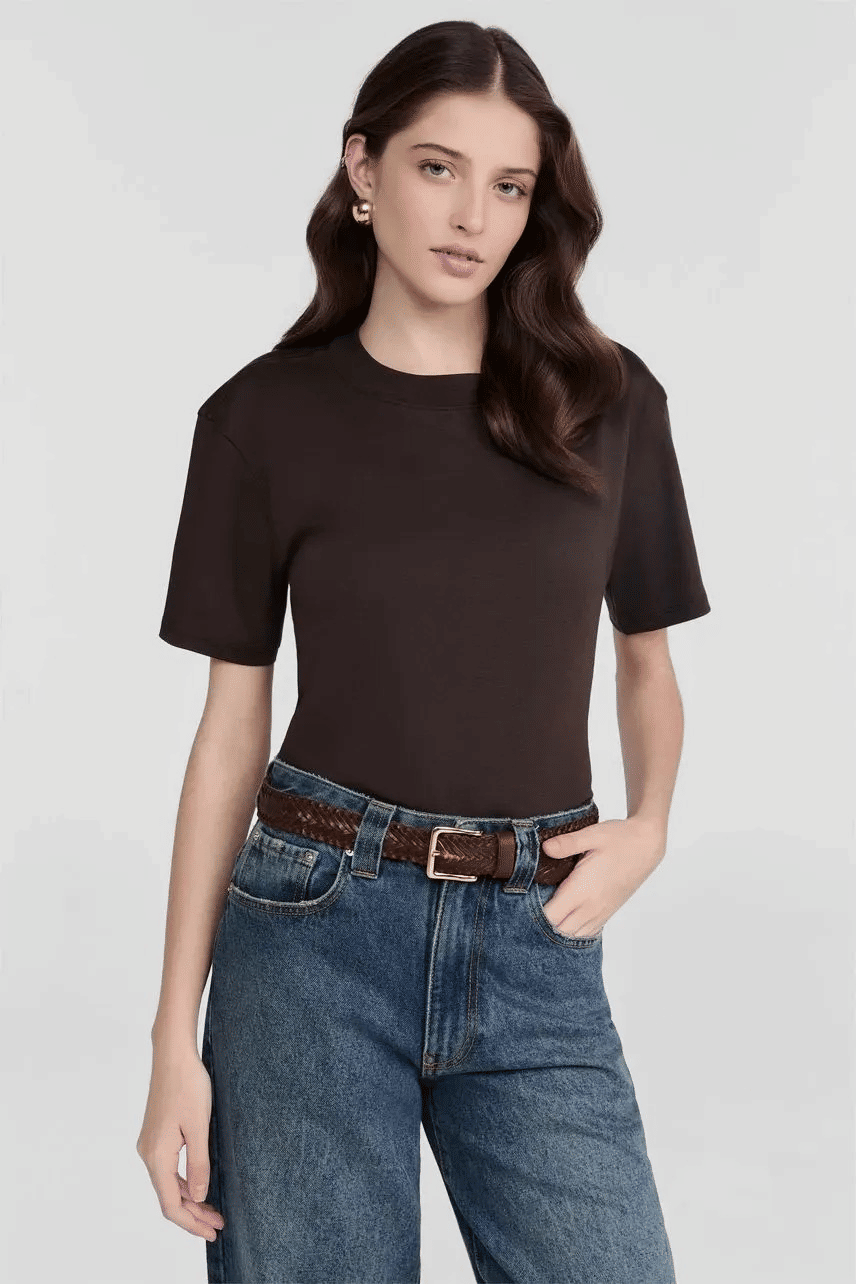 TSHIRT PIMA LIRA MARROM EXPRESSO NV TSHIRT PIMA LIRA MARROM EXPRESSO NV