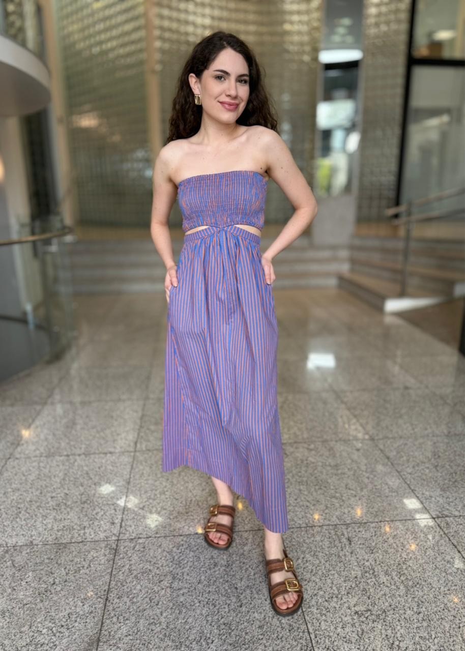 VESTIDO SEM ALCA LISTRADO - 38 - UNICA VESTIDO SEM ALCA LISTRADO - 38 - UNICA