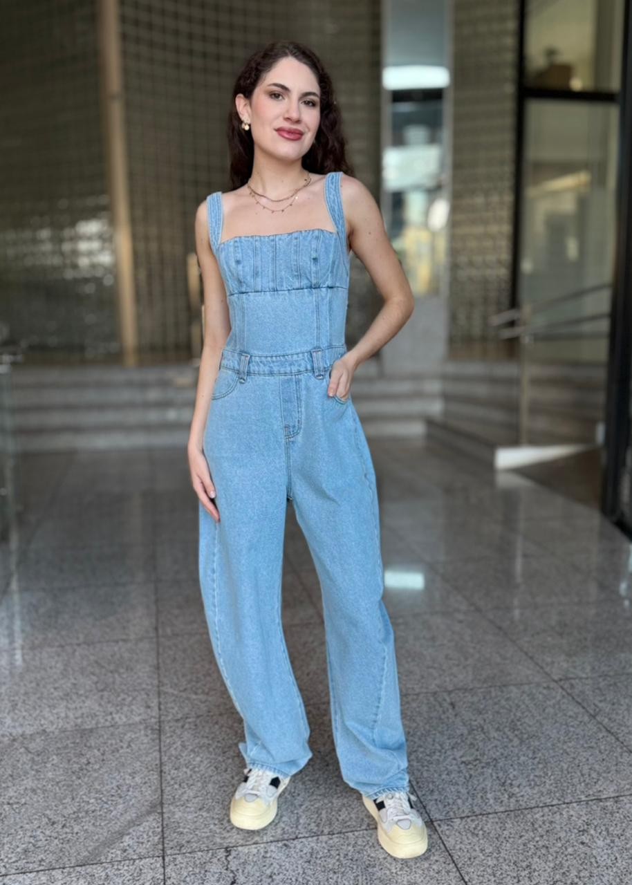 MACACÃO JEANS INDIGO FORUM