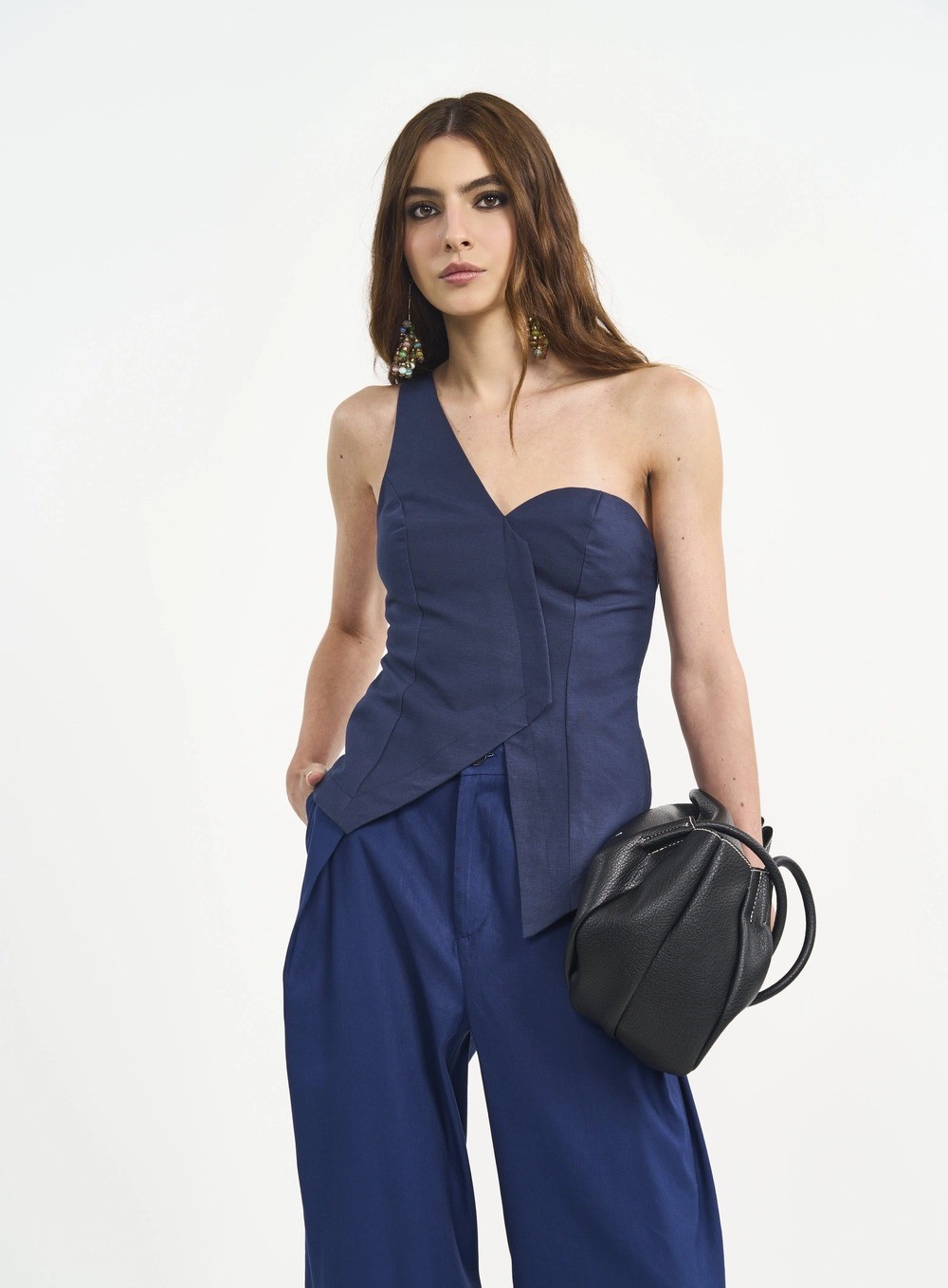 BLUSA LINHO AZUL OLYMPIC COLCCI BLUSA LINHO AZUL OLYMPIC COLCCI