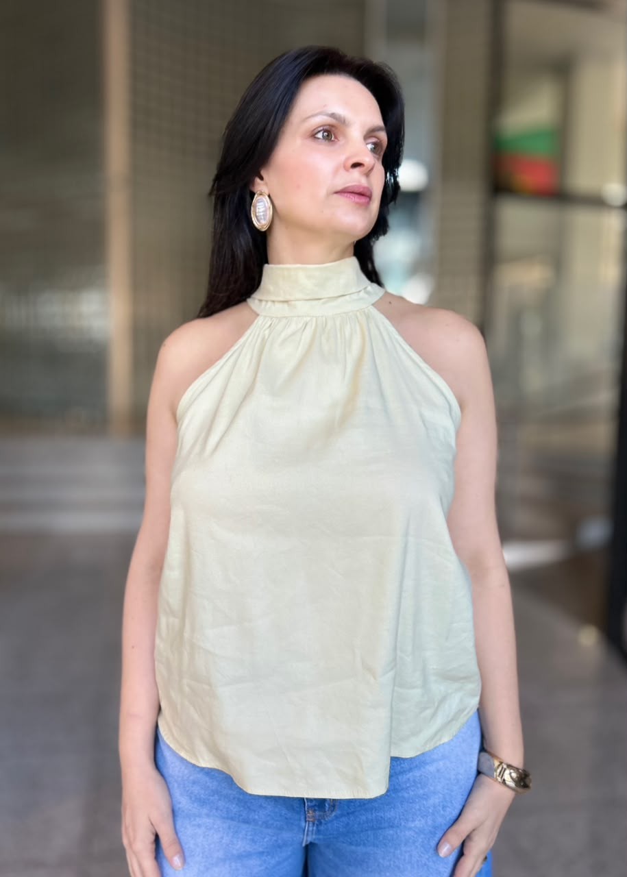 BLUSA LINHO VERDE ALFAFA FORUM BLUSA LINHO VERDE ALFAFA FORUM