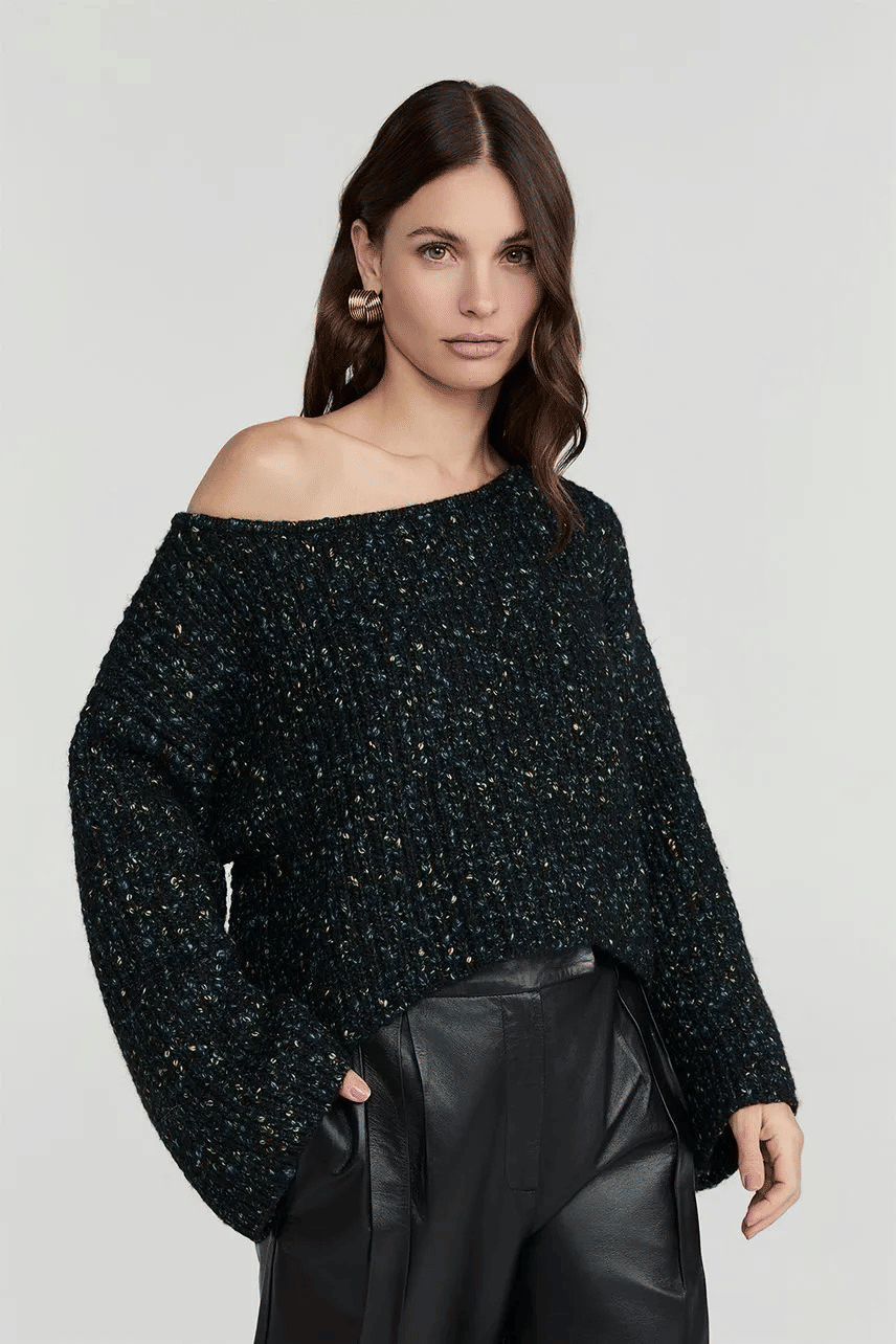 BLUSA TRICOT MANGA LONGA VERA PRETA MULTICOLORS AZUL NV BLUSA TRICOT MANGA LONGA VERA PRETA MULTICOLORS AZUL NV