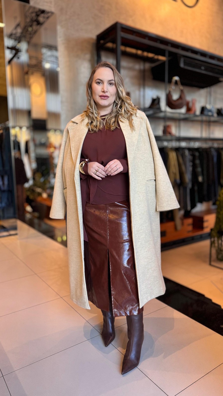 SAIA EVASE ALTA MIDI PU BORDO MORENA ROSA