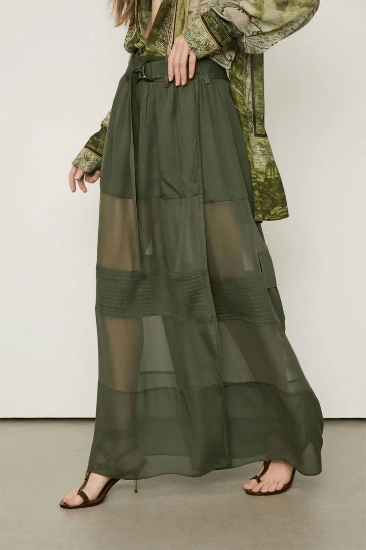 SAIA COM TRANSPARENCIA VERDE ANIMALE SAIA COM TRANSPARENCIA VERDE ANIMALE