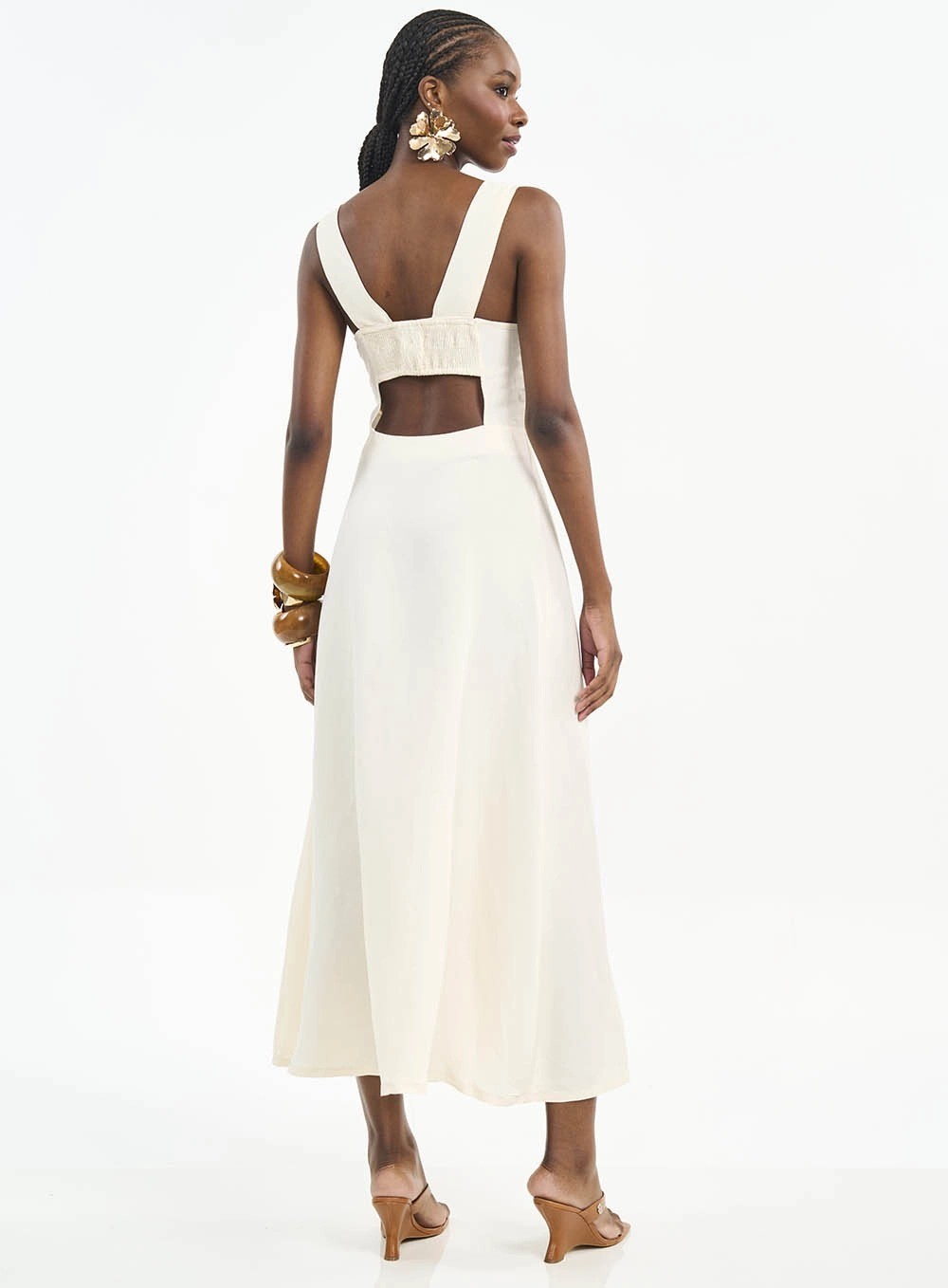 VESTIDO LINHO BEGE AFFOGATO COLCCI VESTIDO LINHO BEGE AFFOGATO COLCCI