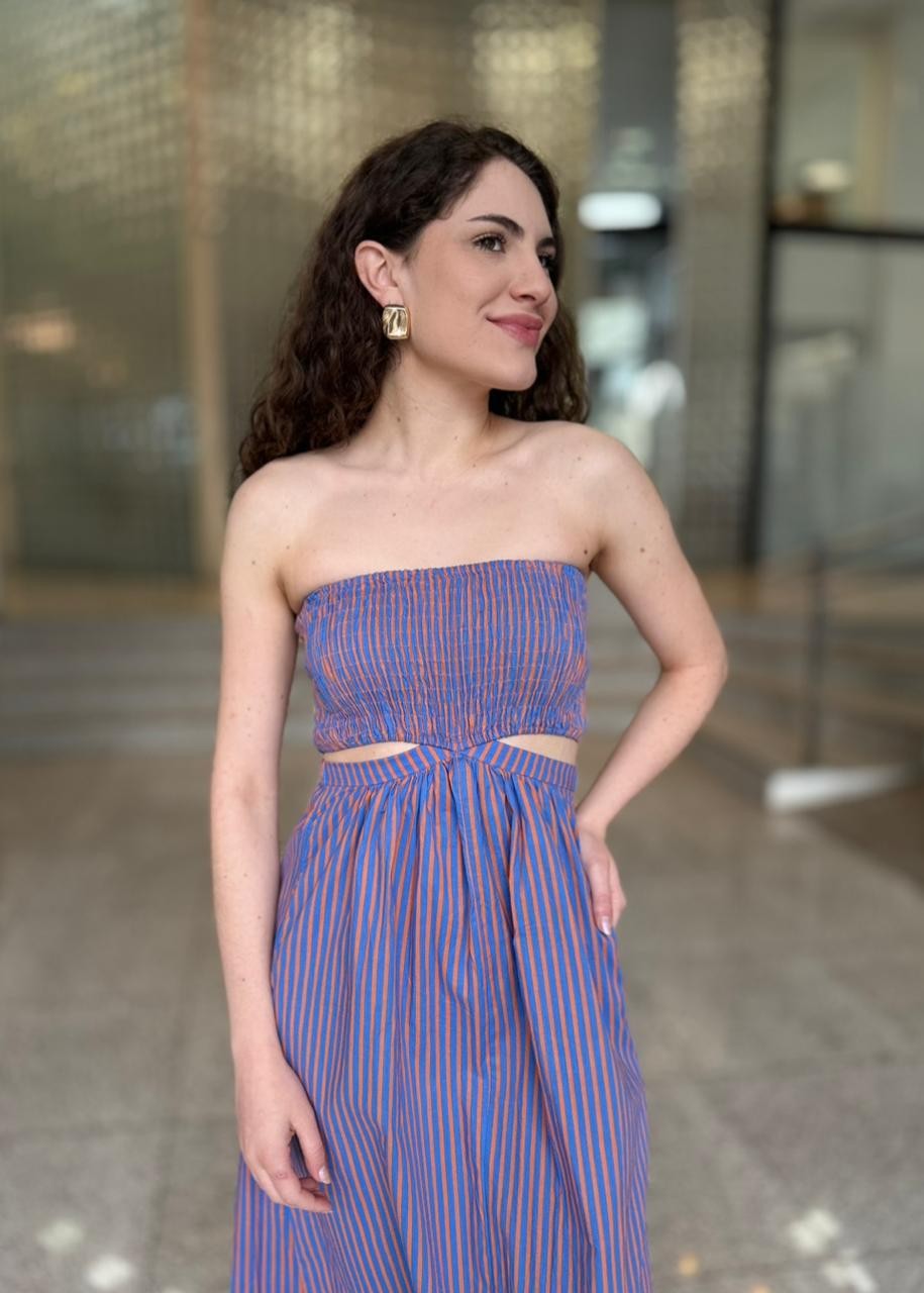 VESTIDO SEM ALCA LISTRADO - 38 - UNICA VESTIDO SEM ALCA LISTRADO - 38 - UNICA