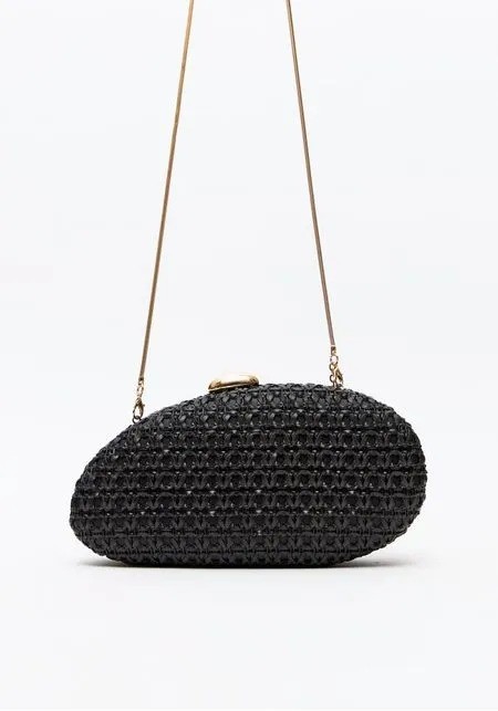 BOLSA CLUTCH PALHA COM PINGENTE LP PRETA LANÇA PERFUME BOLSA CLUTCH PALHA COM PINGENTE LP PRETA LANÇA PERFUME