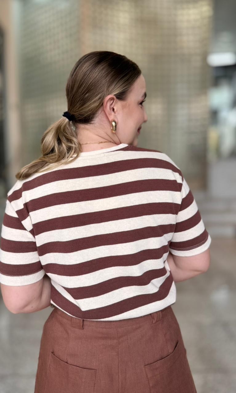 T-SHIRT OLGA MARROM T-SHIRT OLGA MARROM