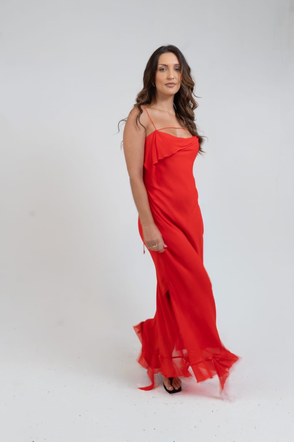 VESTIDO LONGO SLIP DESCONSTRUIDO VERMELHO ANIMALE VESTIDO LONGO SLIP DESCONSTRUIDO VERMELHO ANIMALE