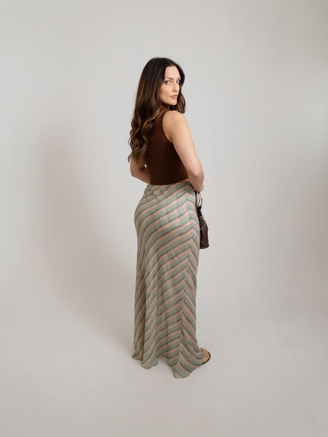 SAIA LONGA SEREIA LISTRAS BRILHO ANIMALE