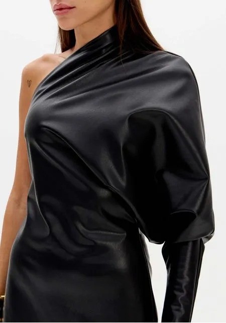 VESTIDO OMBRO UNICO SUPER MIDI PRETO LANÇA PERFUME VESTIDO OMBRO UNICO SUPER MIDI PRETO LANÇA PERFUME