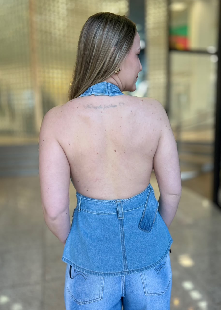 BLUSA JEANS FRENTE UNICA FORUM