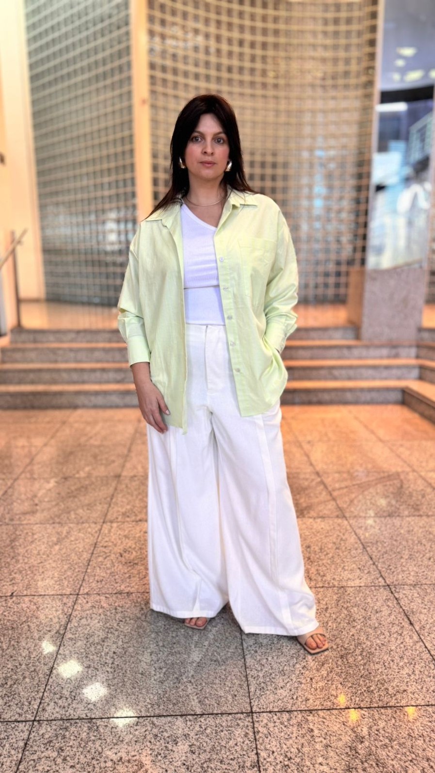 CALCA FLARE COS INTERMEDIARIO OFF WHITE MARIA VALENTINA CALCA FLARE COS INTERMEDIARIO OFF WHITE MARIA VALENTINA