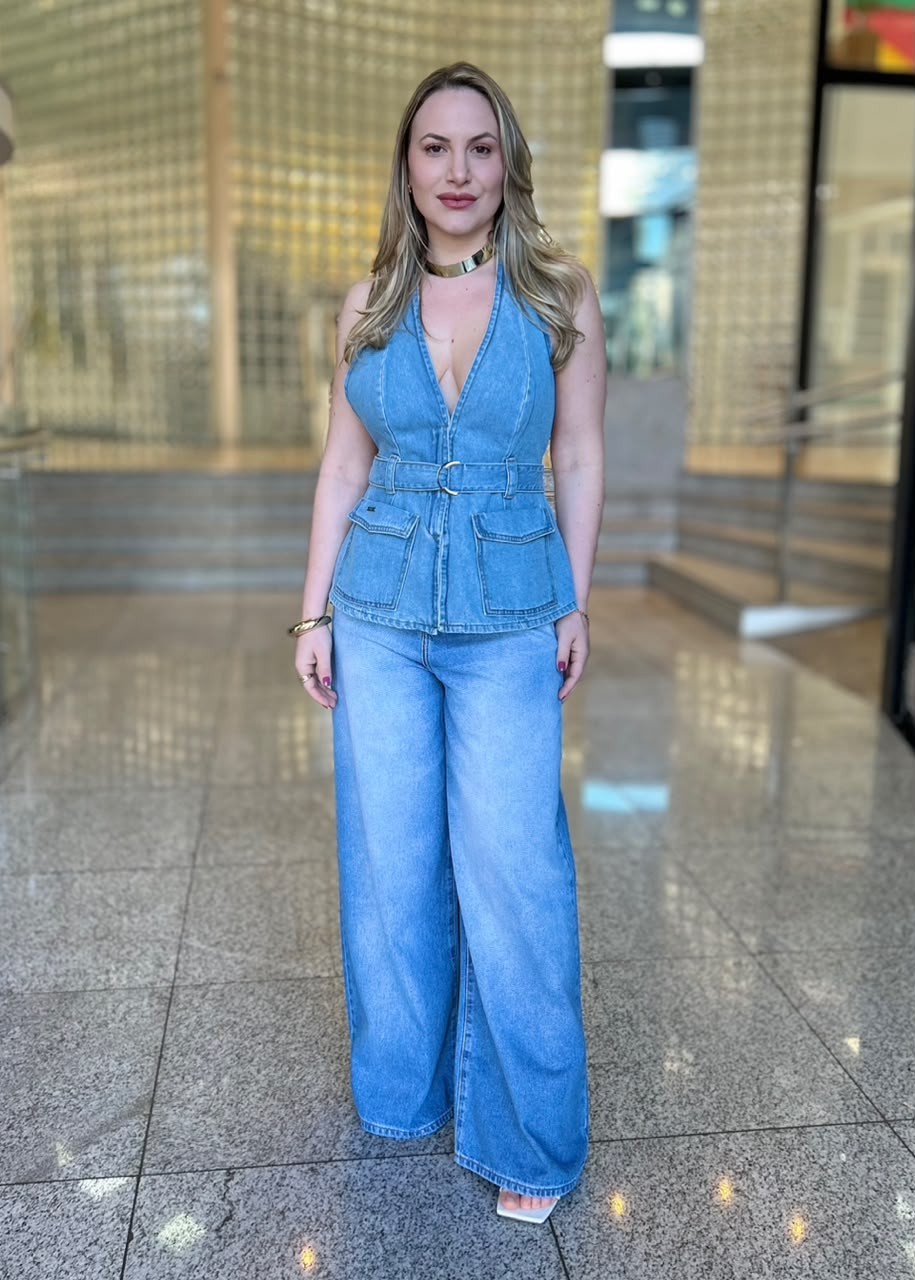 BLUSA JEANS FRENTE UNICA FORUM