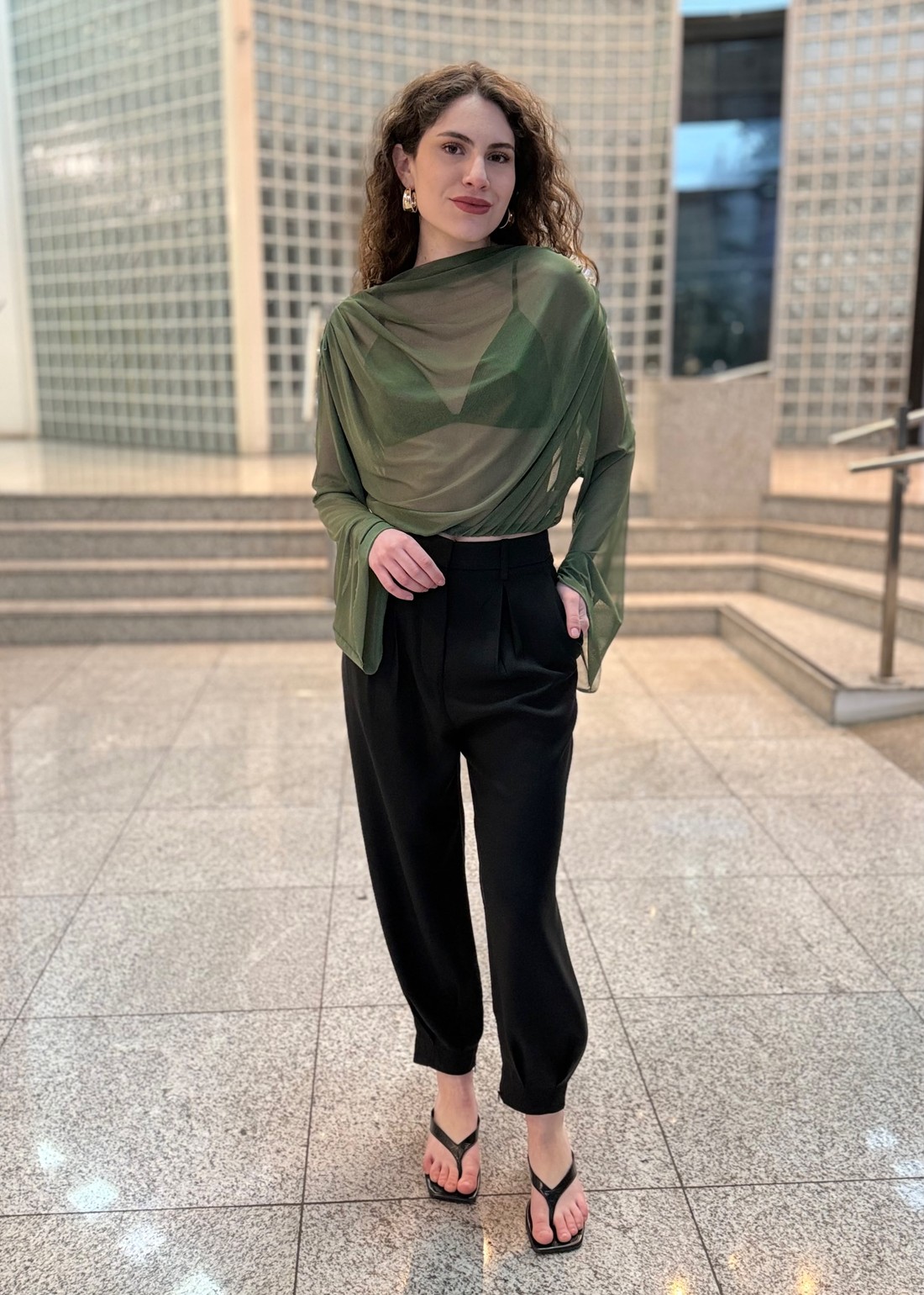 BLUSA TULE VERDE EDEN COLCCI BLUSA TULE VERDE EDEN COLCCI