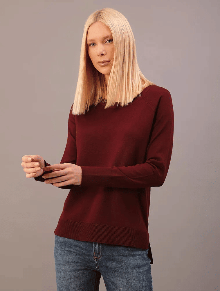 SUETER TRICOT BASICO GOLA CARECA BORDO CALVIN KLEIN SUETER TRICOT BASICO GOLA CARECA BORDO CALVIN KLEIN