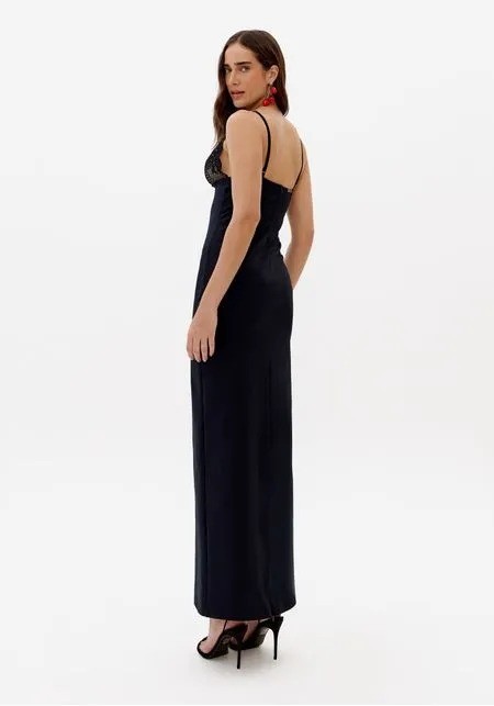 VESTIDO SUPER MIDI COM RENDA PRETO LANÇA PERFUME VESTIDO SUPER MIDI COM RENDA PRETO LANÇA PERFUME