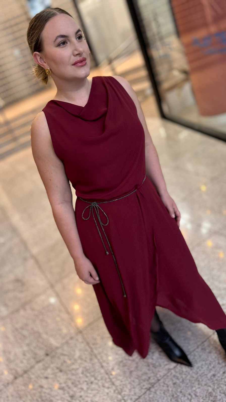 VESTIDO CAVA FRANCESA SEM MANGA LONGO BORDO MARIA VALENTINA