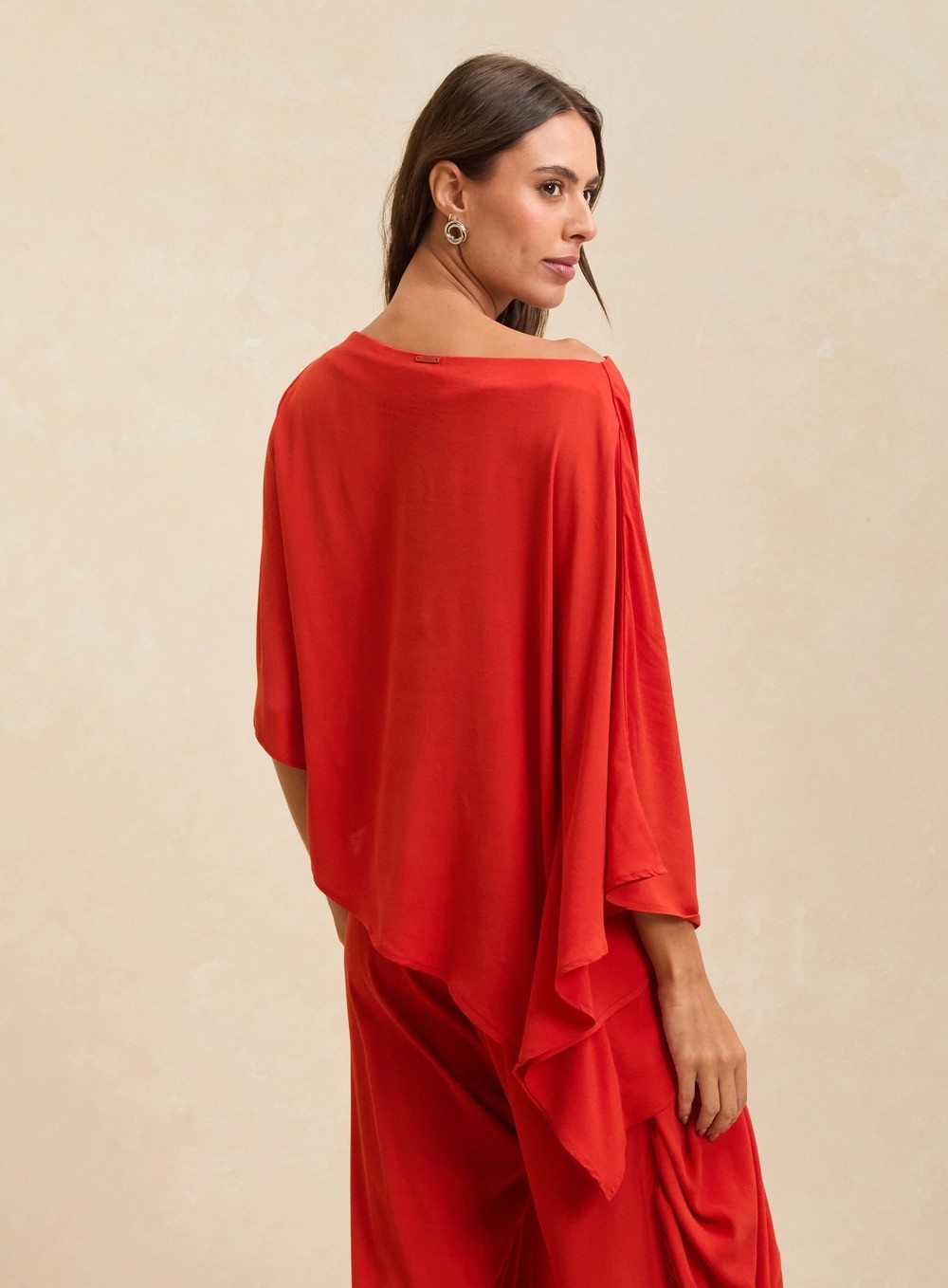 BLUSA ASSIMÉTRICA ONE SHOULDER DROP LARANJA SARDONI FORUM