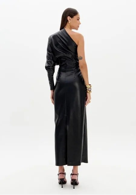 VESTIDO OMBRO UNICO SUPER MIDI PRETO LANÇA PERFUME VESTIDO OMBRO UNICO SUPER MIDI PRETO LANÇA PERFUME