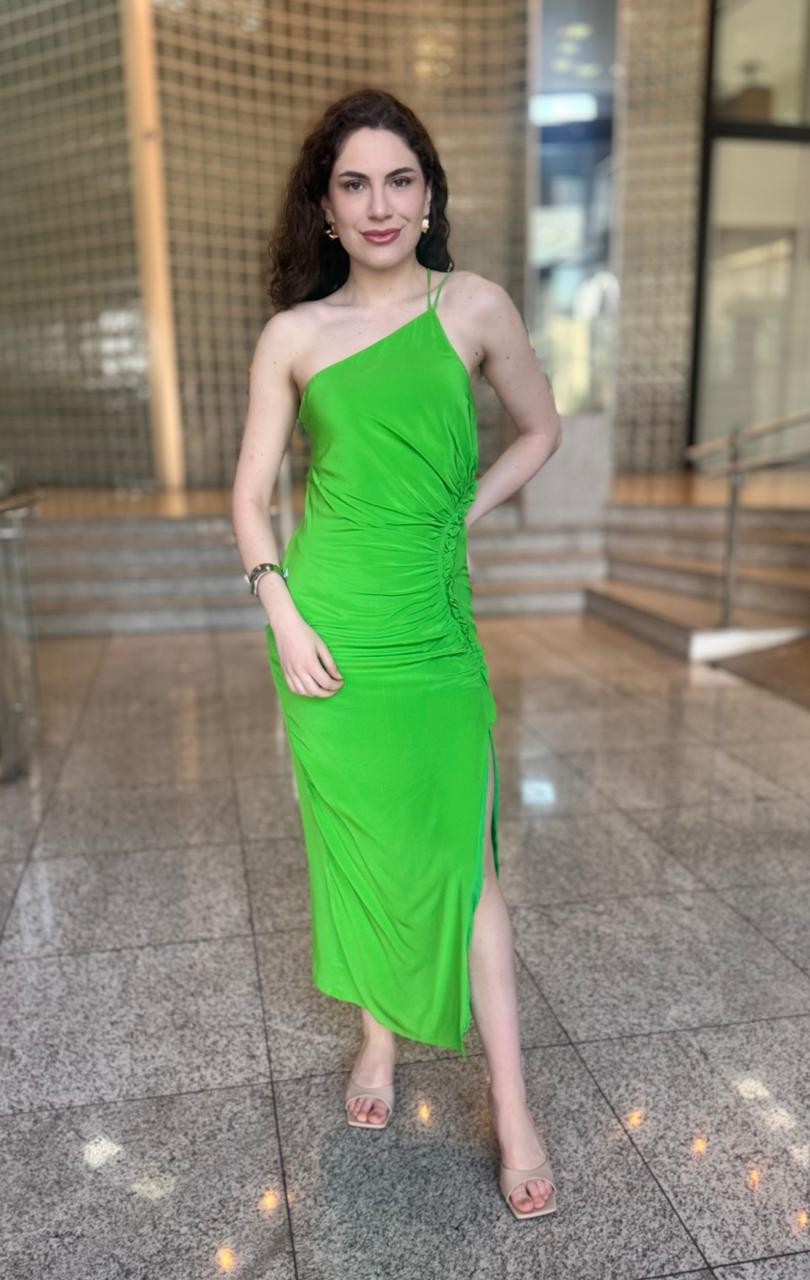 VESTIDO LONGO DE SEDA UM OMBRO ANIMALE VESTIDO LONGO DE SEDA UM OMBRO ANIMALE