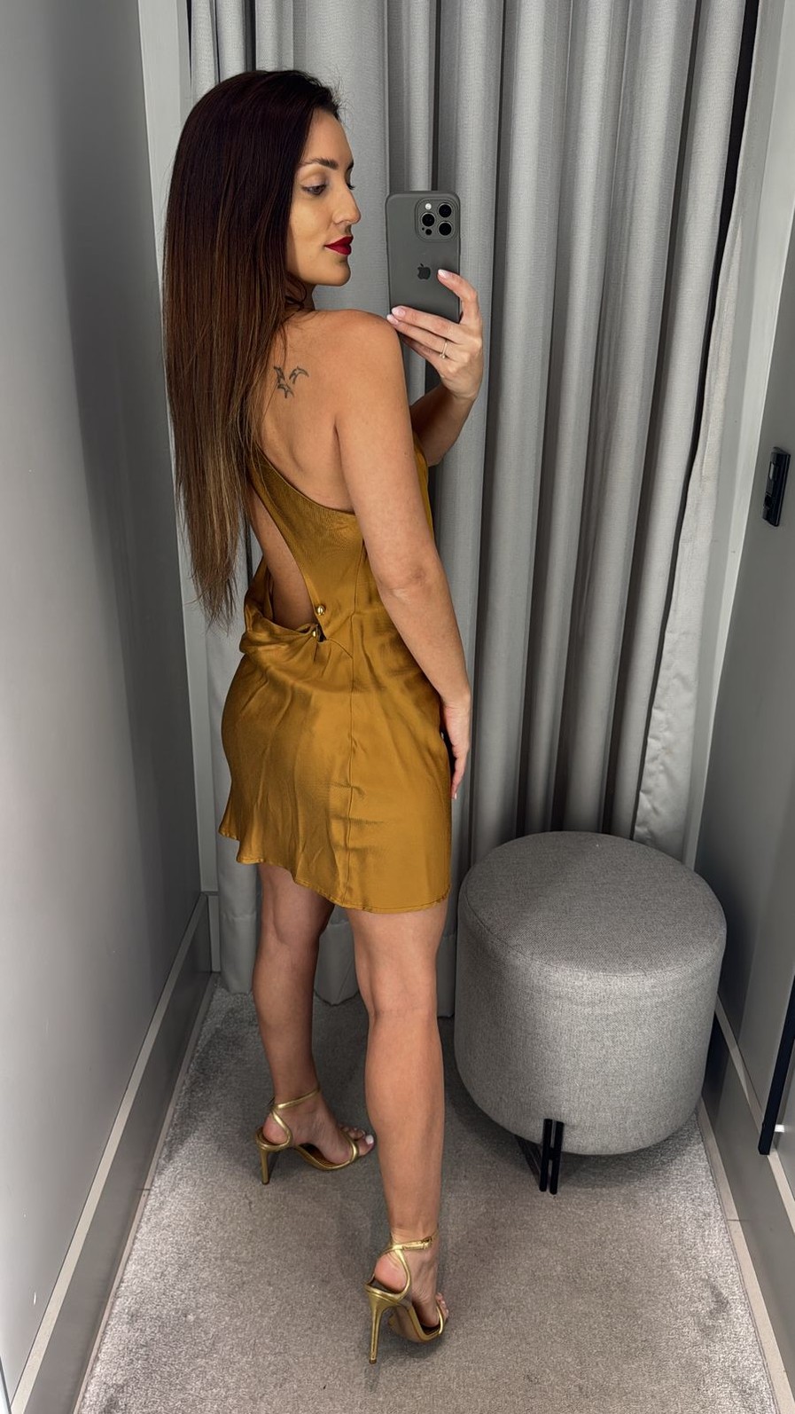 VESTIDO MARROM LEAO FORUM