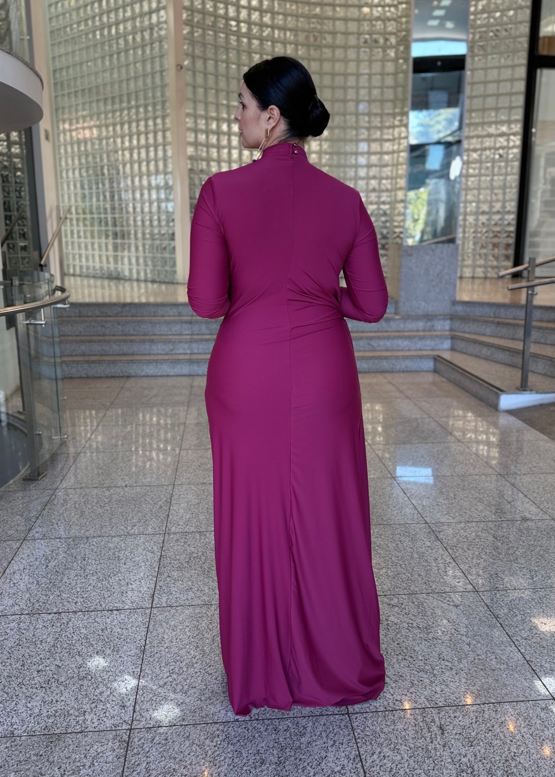 VESTIDO LONGO COM TORCAO DE JERSEY BORDO LANÇA PERFUME VESTIDO LONGO COM TORCAO DE JERSEY BORDO LANÇA PERFUME