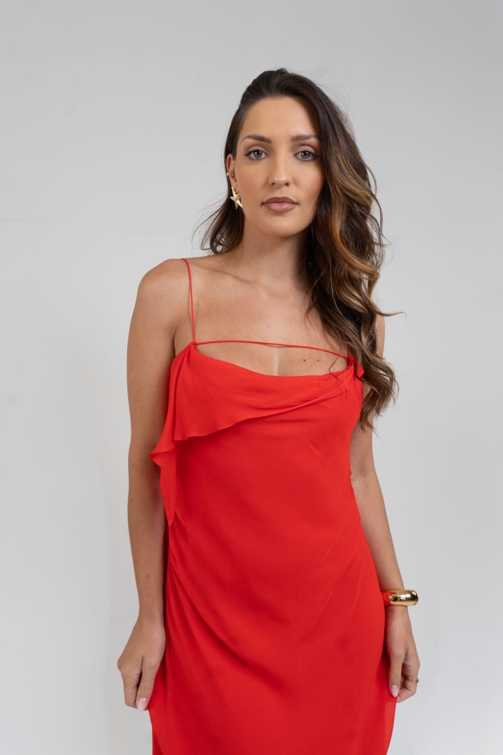 VESTIDO LONGO SLIP DESCONSTRUIDO VERMELHO ANIMALE VESTIDO LONGO SLIP DESCONSTRUIDO VERMELHO ANIMALE