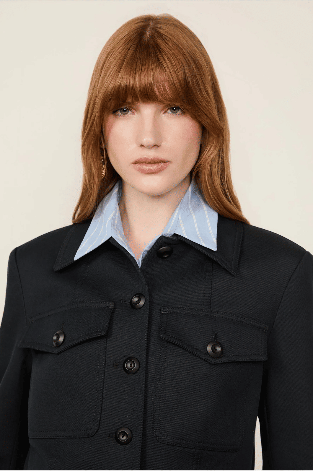 JAQUETA COM RECORTES E BOLSO PRETO ANIMALE