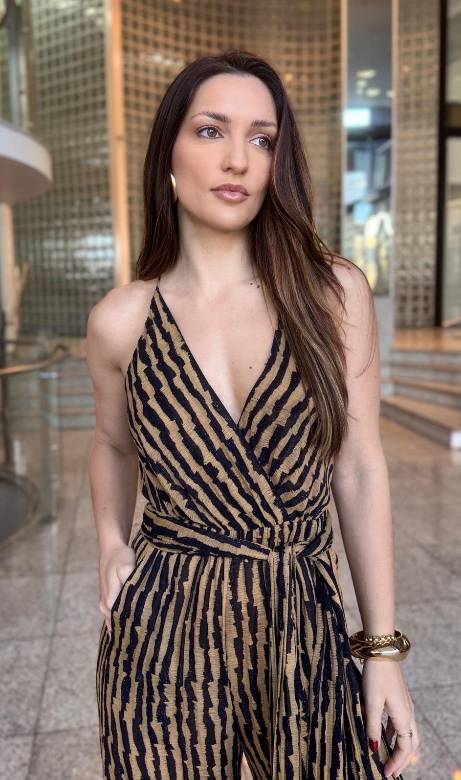 MACACAO LONGO LISTRA RAFIA ANIMALE MACACAO LONGO LISTRA RAFIA ANIMALE