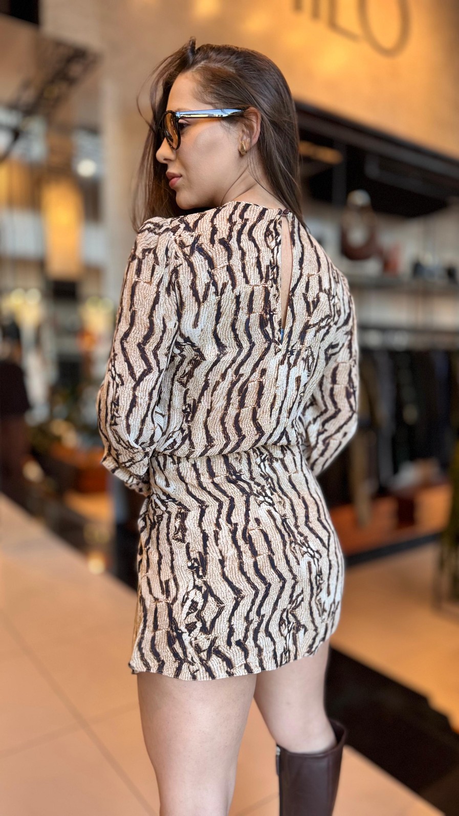 VESTIDO CURTO ML COBRA VINTAGE ANIMALE