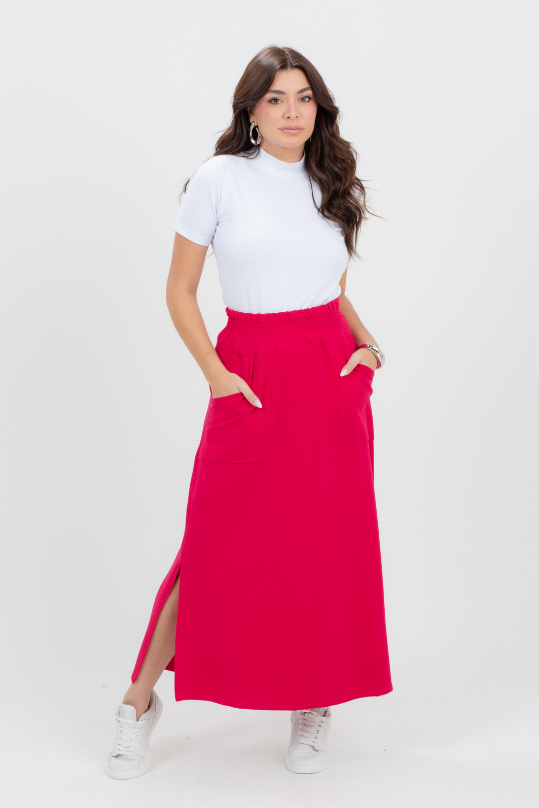 Viscose Saia Feminina Longa Saia Feminina Em Viscose Longa Com Cós