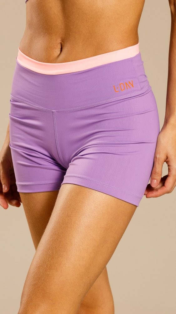 Shorts Madu Roxo Eletric e Coral Fluor Shorts Madu Roxo Eletric e Coral Fluor