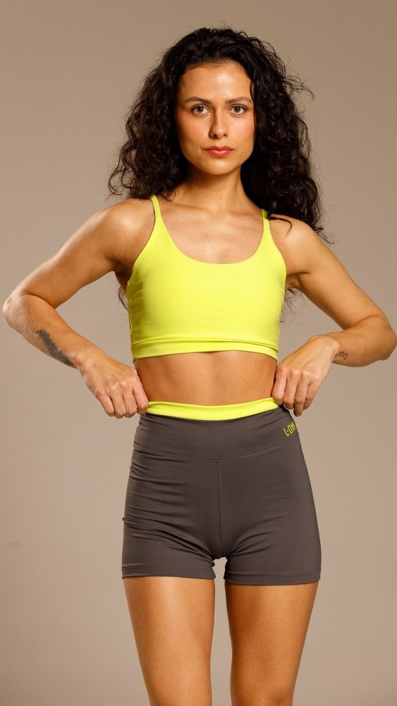 Shorts Madu Cinza Granada e Lima Shorts Madu Cinza Granada e Lima