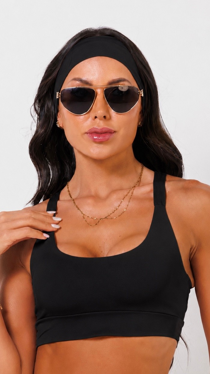 Faixa de Cabelo Preto Canelado Faixa de Cabelo Preto Canelado
