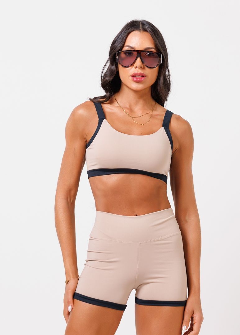 Top Maju Nude e Preto Top Maju Nude e Preto