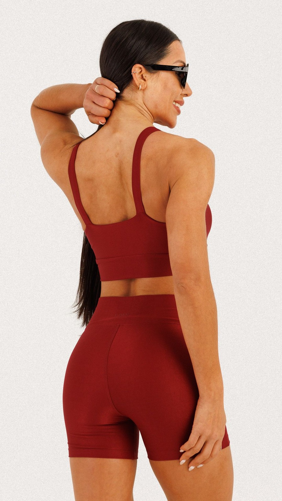 Shorts Canelado Cereja