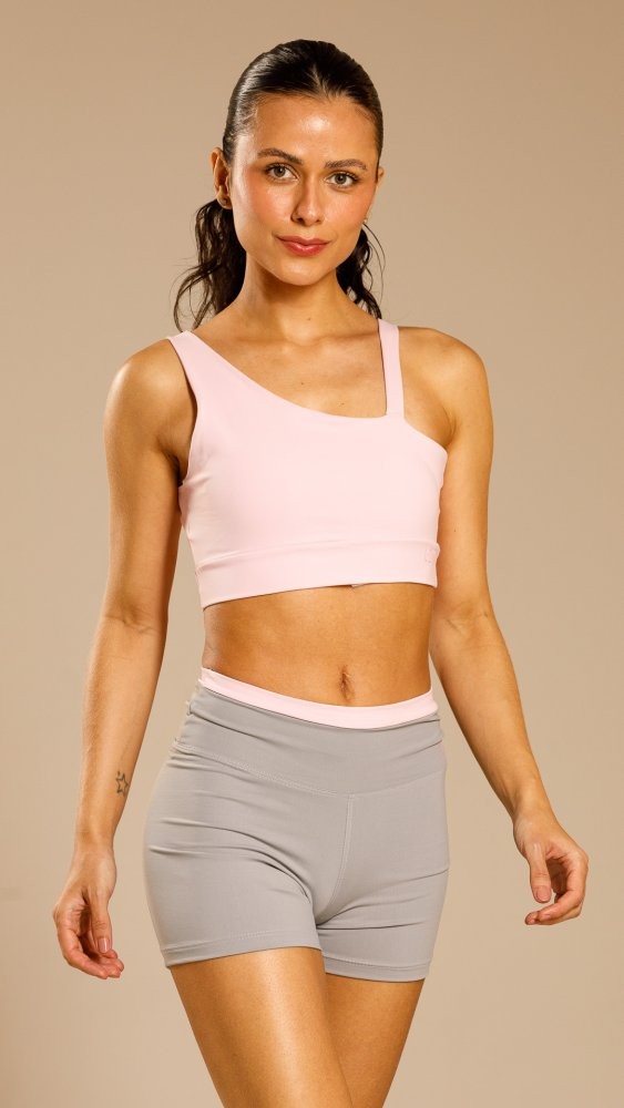 Shorts Madu Prata e Rosa Chá Shorts Madu Prata e Rosa Chá