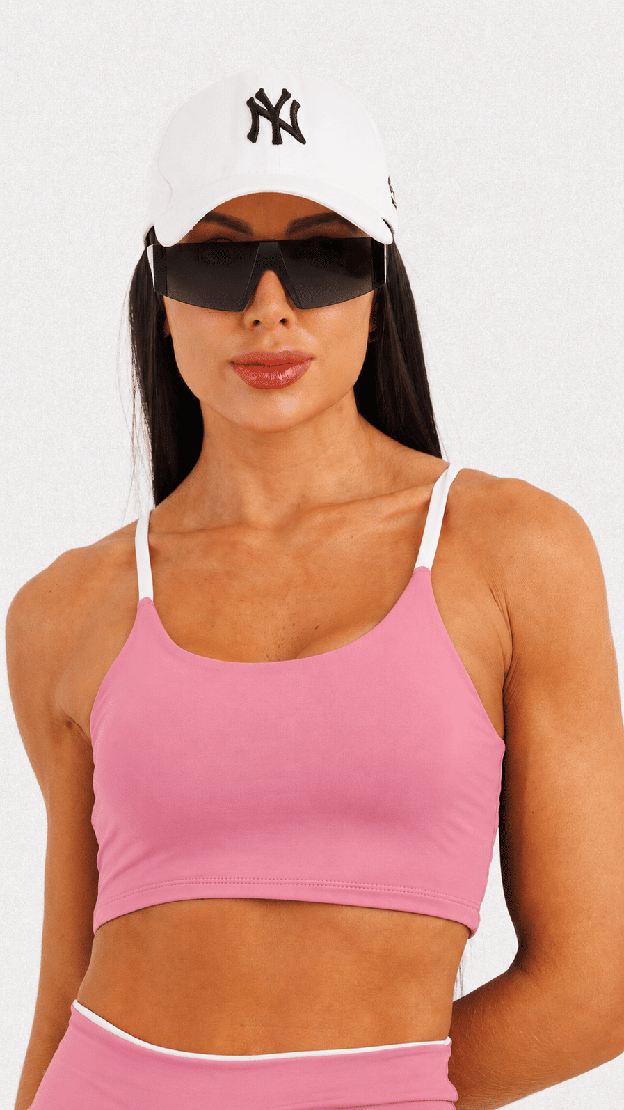 Top Cali Rosa Blush e Branco Top Cali Rosa Blush e Branco