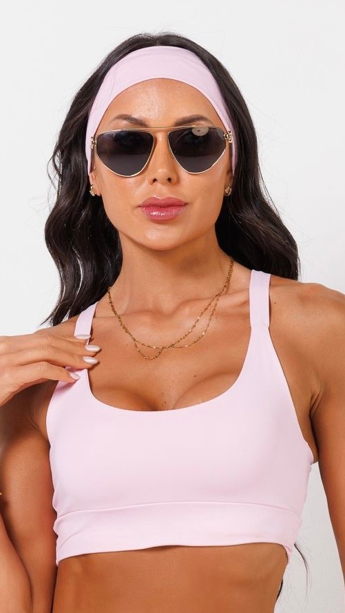 Faixa de Cabelo Rosa Chá Faixa de Cabelo Rosa Chá