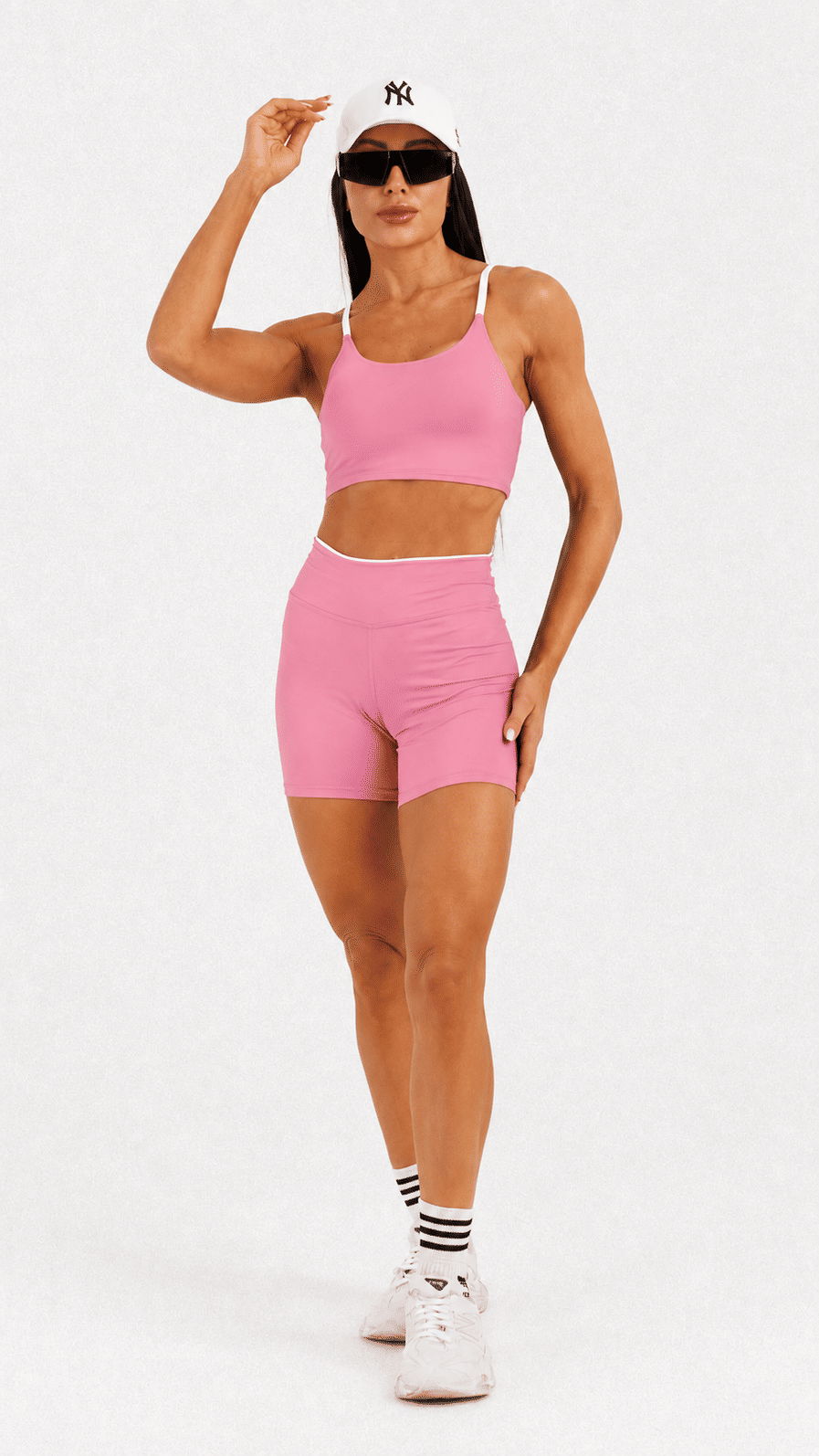 Top Cali Rosa Blush e Branco Top Cali Rosa Blush e Branco