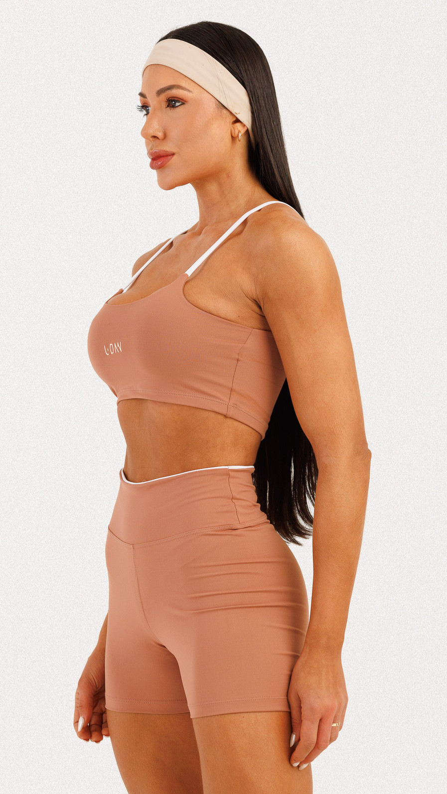 Shorts Cali Mocha e Branco